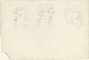 Kopf von Maria Magdalena und zwei Heiligen (?)