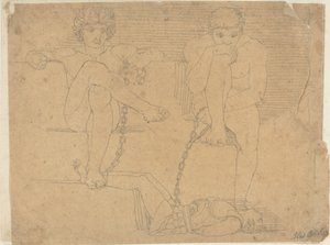 Otus und Ephialtes halten Mars gefangen von John Flaxman