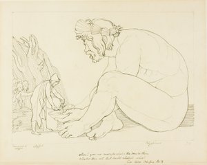 Polyphem bittet Ulysses um mehr Wein von John Flaxman