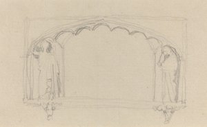 Skizze für ein gotisches Denkmal (das Simcoe-Denkmal?) von John Flaxman