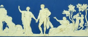 Die Wahl des Herkules, Plakette von Wedgwood (Jaspisware) von John Flaxman