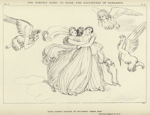 Die Harpyien gehen, um die Töchter des Pandarus zu ergreifen von John Flaxman