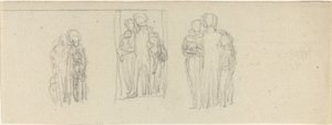 Drei Gruppen von Figuren (Eltern und Kinder?) von John Flaxman