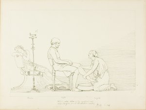 Odysseus, Penelope und Eurykleia von John Flaxman