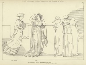 Venus verkleidet lädt Helena in das Gemach von Paris ein von John Flaxman