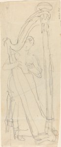 Frau spielt eine Harfe (Lavinia Banks?) von John Flaxman