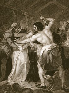 Der Mörder des Steuereintreibers von Wat Tyler, graviert von J. Hall, Illustration aus David Humes 