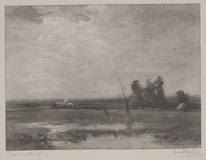 Tieflandnachmittag, Druck von Timothy Cole (1852-1931)