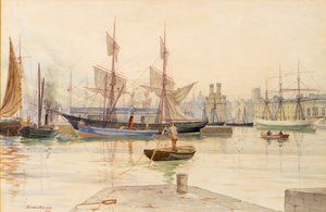 Dundee Docks mit Walfangschiffen
