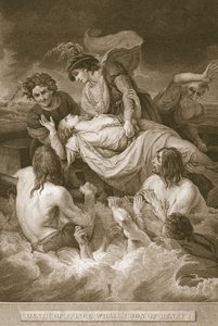 Tod von Prinz William, Sohn von Heinrich I., graviert von J. Stow, Illustration aus David Humes 