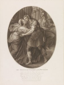 Das Treffen von Odysseus und Penelope, graviert von Francesco Bartolozzi