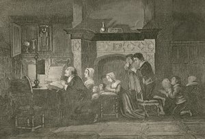 Der Lebensmittelhändler und seine Familie beim Gebet von John Franklin