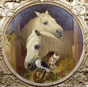 Pferde an einer Stalltür von John Frederick Herring Snr