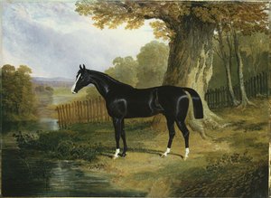 Ein dunkler Jäger in einer Flusslandschaft, 1832 von John Frederick Herring Senior