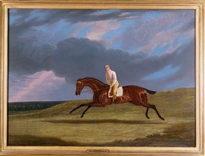 Corduroy, ein braunes Rennpferd, mit einem Jockey auf der Rennbahn von John Frederick Herring Senior