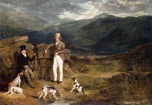 Zwei Gentlemen mit Pointern auf einem Moor, 1824 von John Frederick Herring Senior