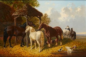 Eine geschäftige Bauernhofszene von John Frederick Jr. Herring