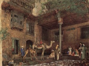 Hof des Hauses des Malers, Kairo von John Frederick Lewis