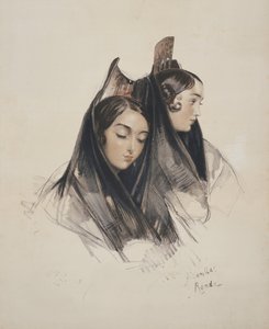Mädchen von Ronda, Andalusien, Tafel 11 aus Skizzen von Spanien, graviert von Charles Joseph Hullmandel (1789-1850), veröffentlicht 1836 von John Frederick Lewis
