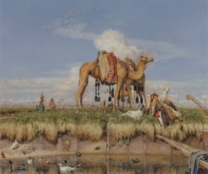 Am Ufer des Nils, Oberägypten [1876, Royal Academy of Arts, London, Ausstellungskatalog] von John Frederick Lewis