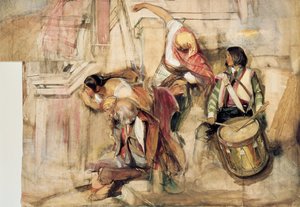Studie für die Proklamation von Don Carlos von John Frederick Lewis