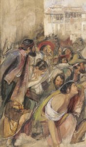 Studie zur Proklamation von Don Carlos, ca. 1834-28 von John Frederick Lewis