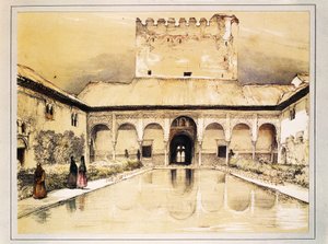 Die Alhambra von Granada, Farblithographie von John Frederick Lewis von John Frederick Lewis