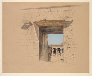 Der Tempel von Edfu: Die Tür des Pylons, 1850 von John Frederick Lewis