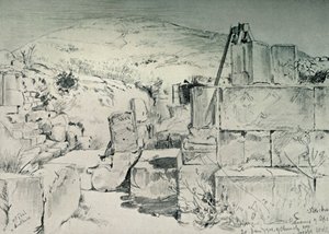 Apsis der Kirche des vierten Jahrhunderts über Jakobsbrunnen in Schechem Nablus, 1902 von John Fulleylove