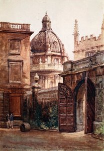 Eingangstor des Hertford College und die Radcliffe Bibliothek von John Fulleylove