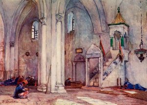 Innenansicht der Moschee in Samaria, 1902 von John Fulleylove