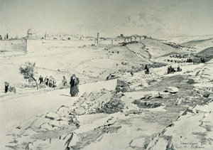 Jerusalem, mit der Straße von Bethanien, 1902 von John Fulleylove