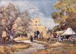 Mittelalterliches Gebäude außerhalb der Nordmauer von Jerusalem von John Fulleylove