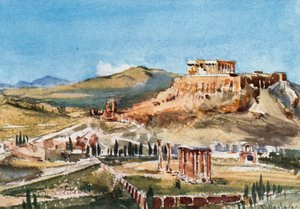 Die Akropolis und der Tempel des Olympischen Zeus vom Hügel Ardettos von John Fulleylove