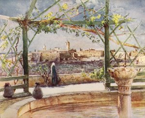 Die Geburtskirche in Bethlehem, von einem Garten auf dem gegenüberliegenden Hügel von John Fulleylove