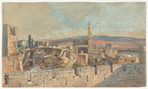 Ansicht der Altstadt von Jerusalem, 2. Hälfte des 19. Jahrhunderts von John Fullylove