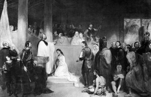 Die Taufe von Pocahontas in Jamestown, Virginia, 1613, 1840