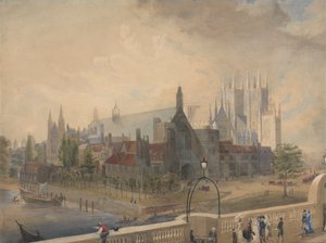 Ansicht von Westminster Hall und Abbey von der Brücke von John Gendall