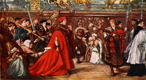 Kardinal Wolsey auf dem Weg zur Westminster Hall, Illustration aus 