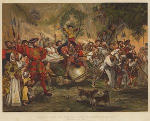 Weihnachten im Windsor Castle zur Zeit von Heinrich VIII., das Einbringen des Weihnachtsklotzes