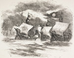 König Heinrichs Flotte segelt nach Frankreich, 1890 von John Gilbert
