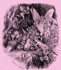 Titania und Zettel in Ein Sommernachtstraum von John Gilbert