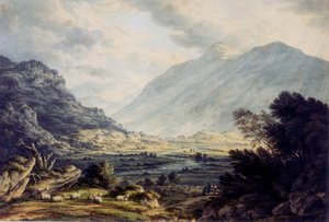In der Nähe von Capel Currig, mit Blick auf den Mount Snowdon, Wales, ca. 1793-1830 von John Glover