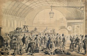 Heiligabend am Bahnhof Kings Cross, um 1870-90