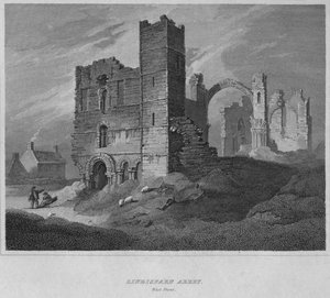 Lindisfarne Abbey. Westfront, 1814 von John Greig