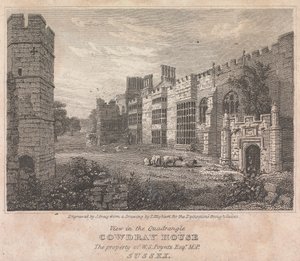 Ansicht im Innenhof von Cowdray House (für die Exkursionen durch Essex); Seite 74 (Band Eins) von John Greig