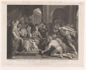 Pyrrhus als Kind zu König Glaucias gebracht zum Schutz von John Hall