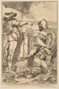 Ein Hauptmann der Banditen, der eine Gruppe aussendet, aus Fünfzehn Radierungen gewidmet an..., 8. Dezember 1778 von John Hamilton Mortimer