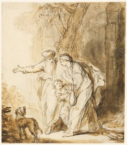 Abraham schickt Hagar und Ismael fort von John Hamilton Mortimer