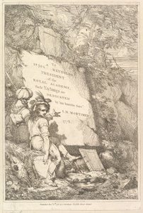 Frontispiz Fünfzehn Radierungen gewidmet Sir Joshua Reynolds, 1778 von John Hamilton Mortimer